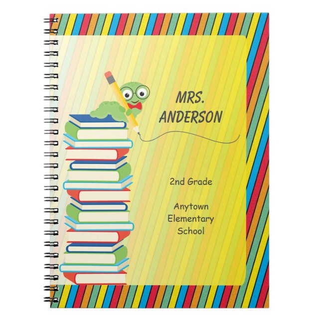 Cuaderno Ratón de biblioteca lindo que se sienta en los (Frente)