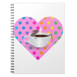 Cuaderno ratón de café de corazón