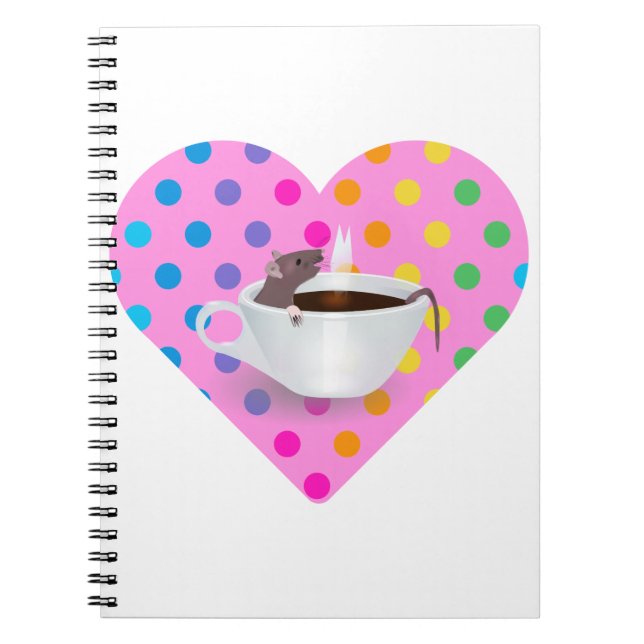Cuaderno ratón de café de corazón (Frente)