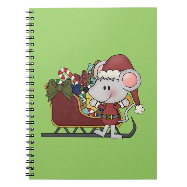 Cuaderno Ratón de Santa con el trineo (Frente)