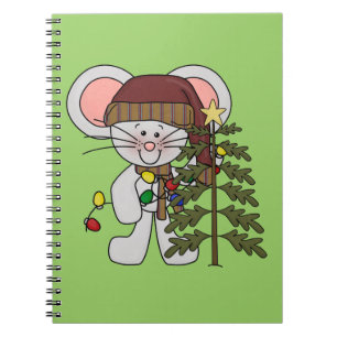 Cuaderno Ratón del navidad que adorna el árbol