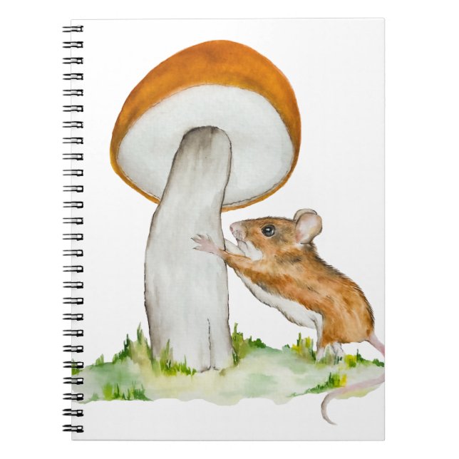 Cuaderno Ratón divertido con hongo silvestre (Frente)