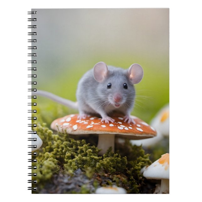 Cuaderno Ratón gris sobre taburete (Frente)