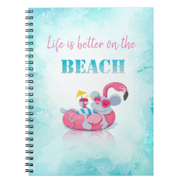 Cuaderno Ratón lindo  Playa elegante   (Frente)