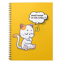 Cuaderno ¿Ratón o pescado? - mascota gracioso - Gato de pen