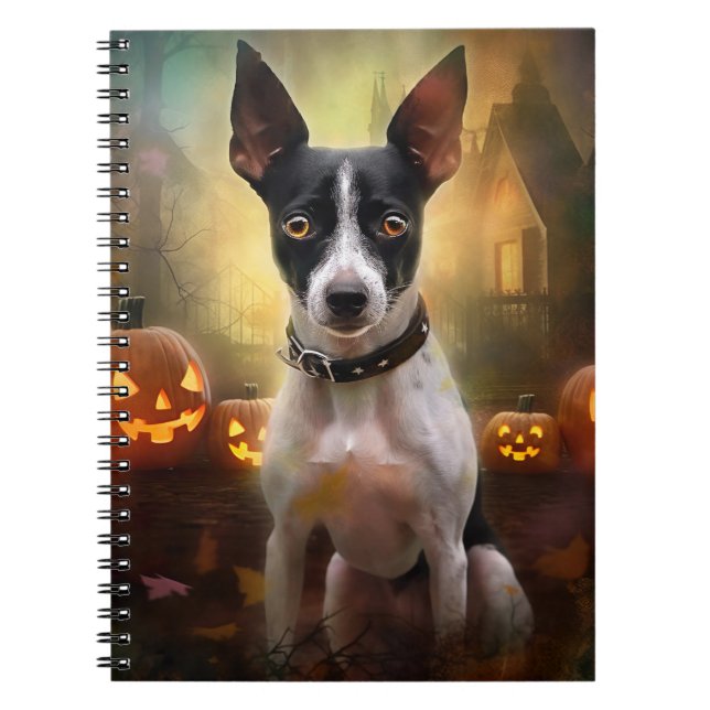 Cuaderno Ratonero de Halloween con calabazas espeluznantes (Frente)