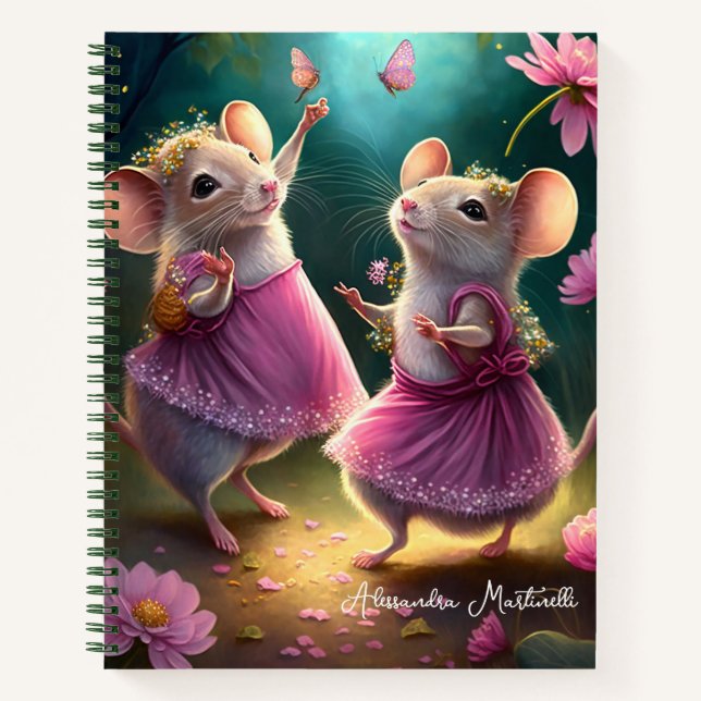 Cuaderno Ratones bailarines - Fantasía personalizada (Anverso)