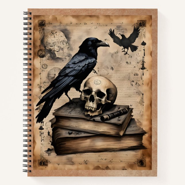 Cuaderno Raven and Skull Magic (Anverso)