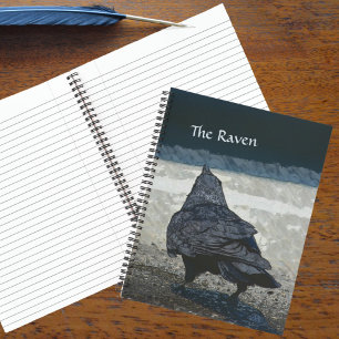 Cuaderno Raven gótico en tonos grises y negros