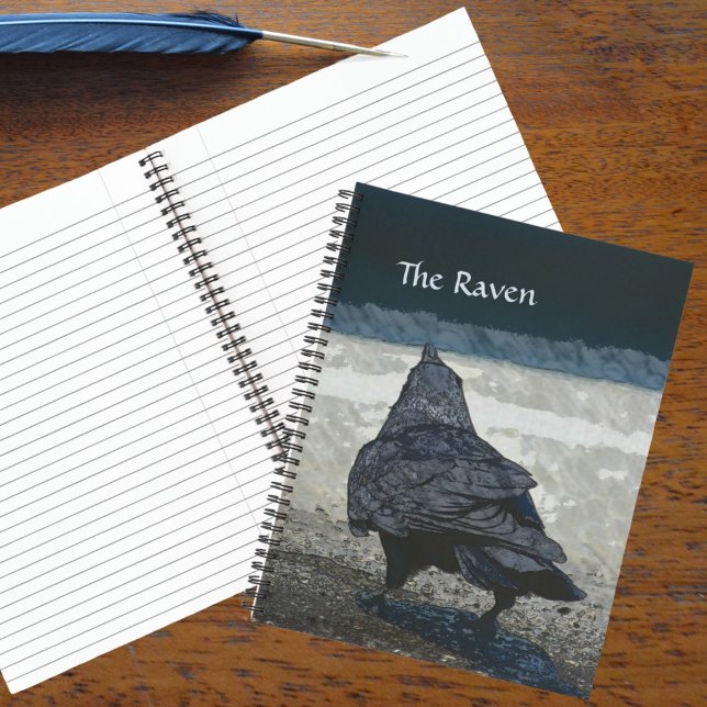 Cuaderno Raven gótico en tonos grises y negros (Subido por el creador)