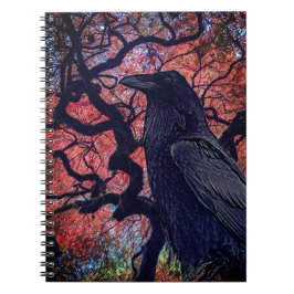 Cuaderno Raven negro y arce japonés brillante