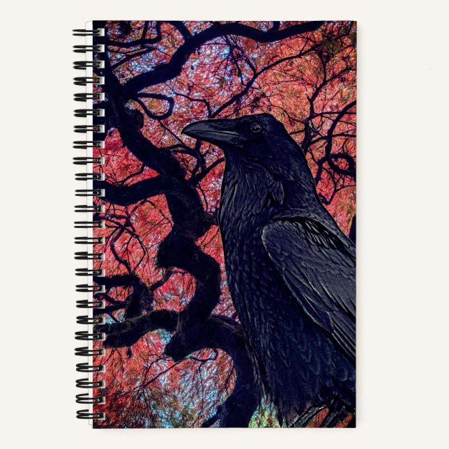 Cuaderno Raven negro y arce japonés brillante (Anverso)
