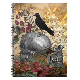 Cuaderno Raven Skull Spider Vintage