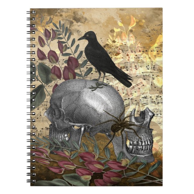 Cuaderno Raven Skull Spider Vintage (Frente)
