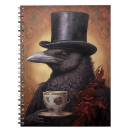 Cuaderno Raven victoriano con sombrero superior disfruta de
