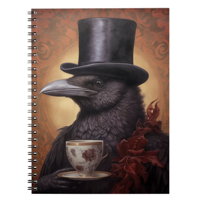 Cuaderno Raven victoriano con sombrero superior disfruta de (Frente)
