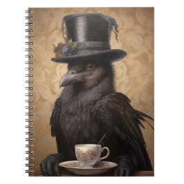 Cuaderno Raven victoriano disfrutando del café - portátil g