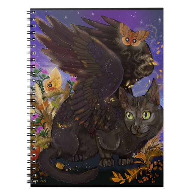 Cuaderno Raven Winged Autumn Magic Cat (Frente)