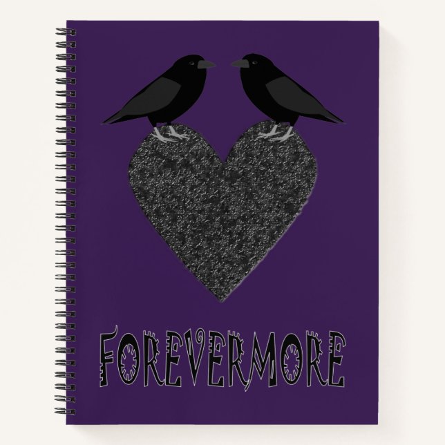 Cuaderno Ravens góticas y corazón negro (Anverso)