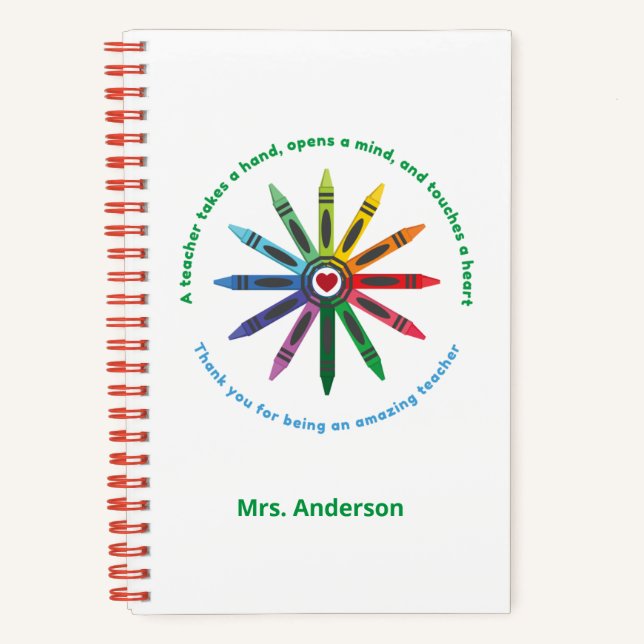 Cuaderno Ray of Crayons / Apreciación del profesor (Anverso)