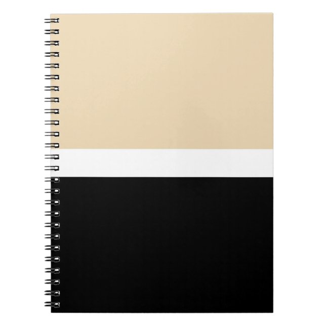 Cuaderno raya abstracta beige negro (Frente)