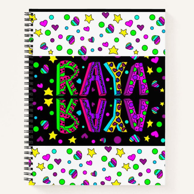 Cuaderno Raya, Chica de arte folclórico caprichoso (Anverso)