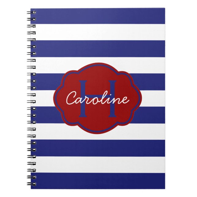 Cuaderno Raya horizontal clásica azul y blanca (Frente)