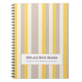 Cuaderno Raya Vertical Personalizada Amarillo Lavanda