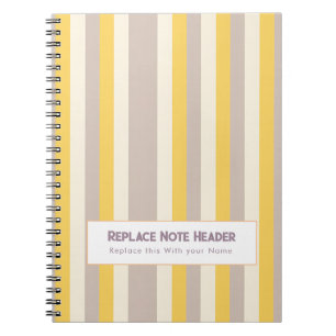 Cuaderno Raya Vertical Personalizada Amarillo Lavanda