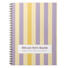 Cuaderno Raya Vertical Personalizada Amarillo Lavanda