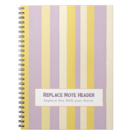 Cuaderno Raya Vertical Personalizada Amarillo Lavanda