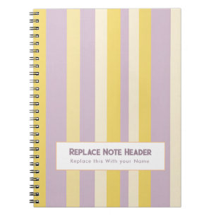 Cuaderno Raya Vertical Personalizada Amarillo Lavanda