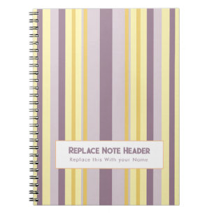 Cuaderno Raya Vertical Personalizada Amarillo Lavanda