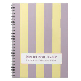 Cuaderno Raya Vertical Personalizada Amarillo Lavanda