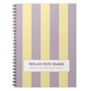 Cuaderno Raya Vertical Personalizada Amarillo Lavanda