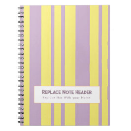 Cuaderno Raya Vertical Personalizada Amarillo Lavanda