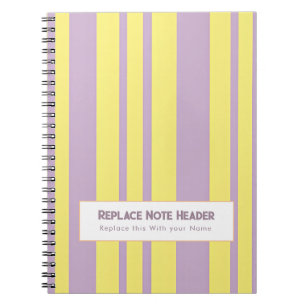 Cuaderno Raya Vertical Personalizada Amarillo Lavanda