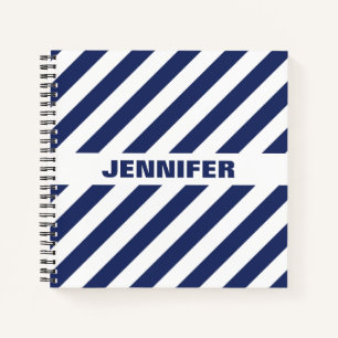 Cuaderno Rayado Azul Y Blanco