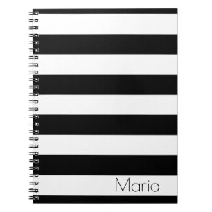 Cuaderno rayado blanco y negro personalizado