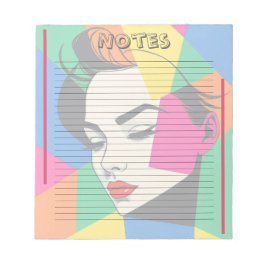Cuaderno Rayado de Mujer de Arte Pop Moderno Color