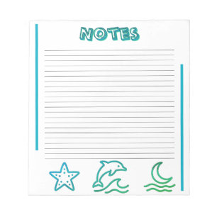 Cuaderno Rayado de Vida Oceánica Colorida