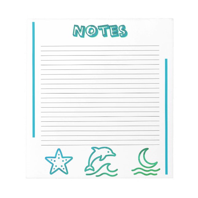 Cuaderno Rayado de Vida Oceánica Colorida (Frente)