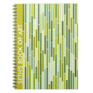 Cuaderno rayado en verde