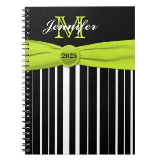Cuaderno rayado personalizado lima negro y blanco