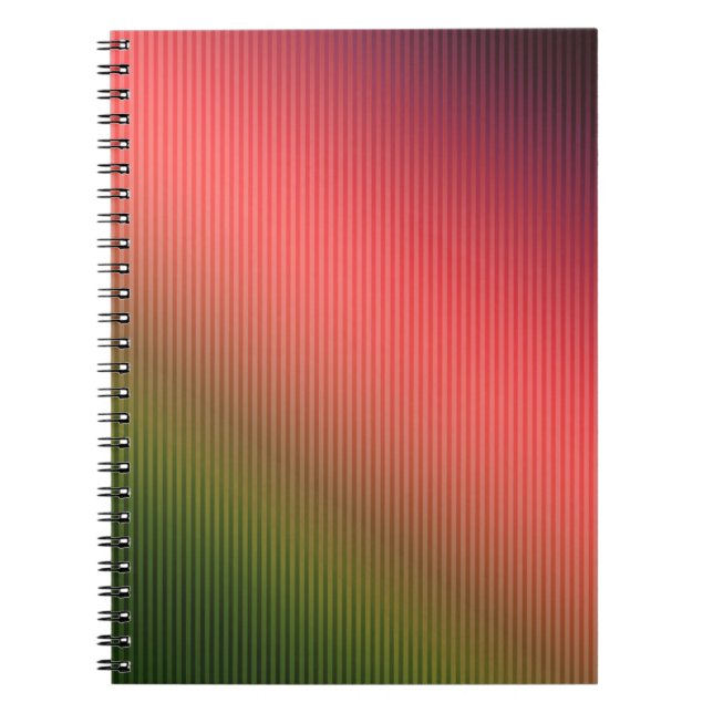 Cuaderno Rayado, rojo , verde , degradado (Frente)