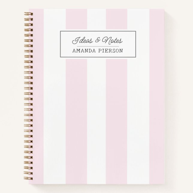 Cuaderno Rayado rosado. Cuta personalizada (Anverso)