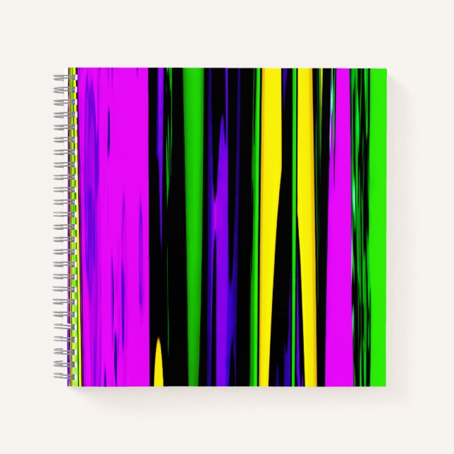 Cuaderno Rayas abstractas de Mardi Gras (Anverso)