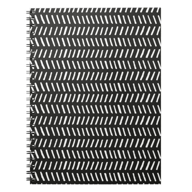 Cuaderno rayas abstractas vintage horizontal sin soldadura (Frente)
