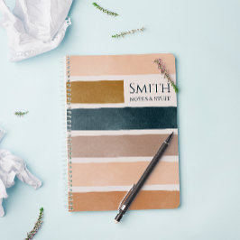 Cuaderno Rayas acuáticas modernas terrenas personalizadas