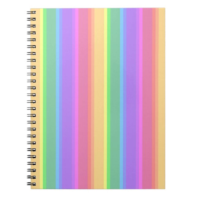 Cuaderno Rayas arcoiris pastorales (Frente)
